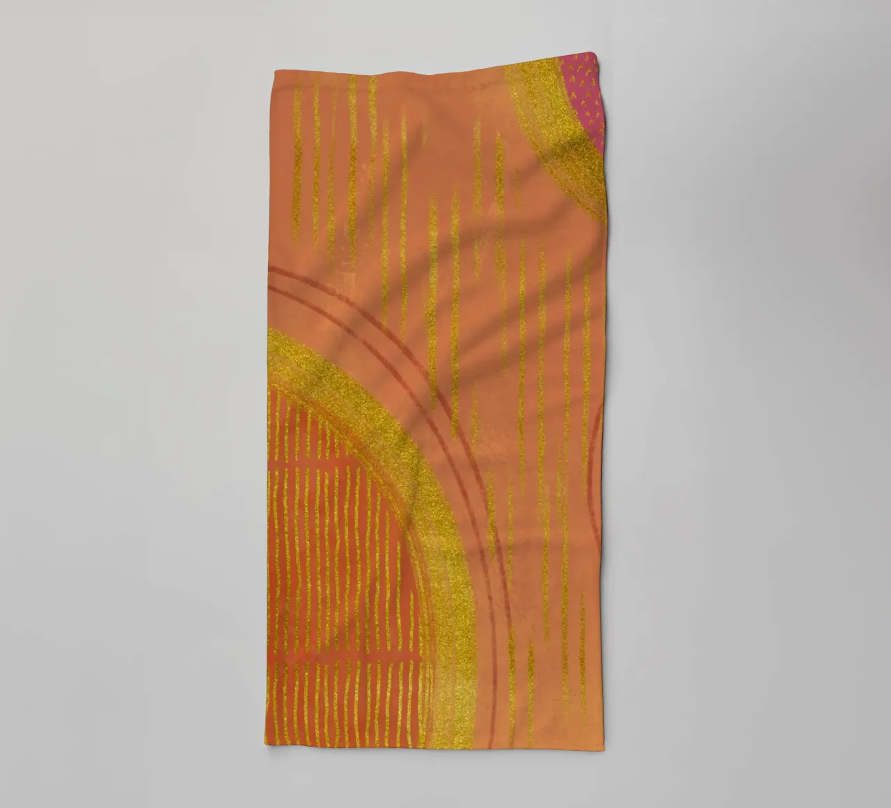 Golden Flow Warm Mixed Media Abstract towel by Andrea Haase Modern Home