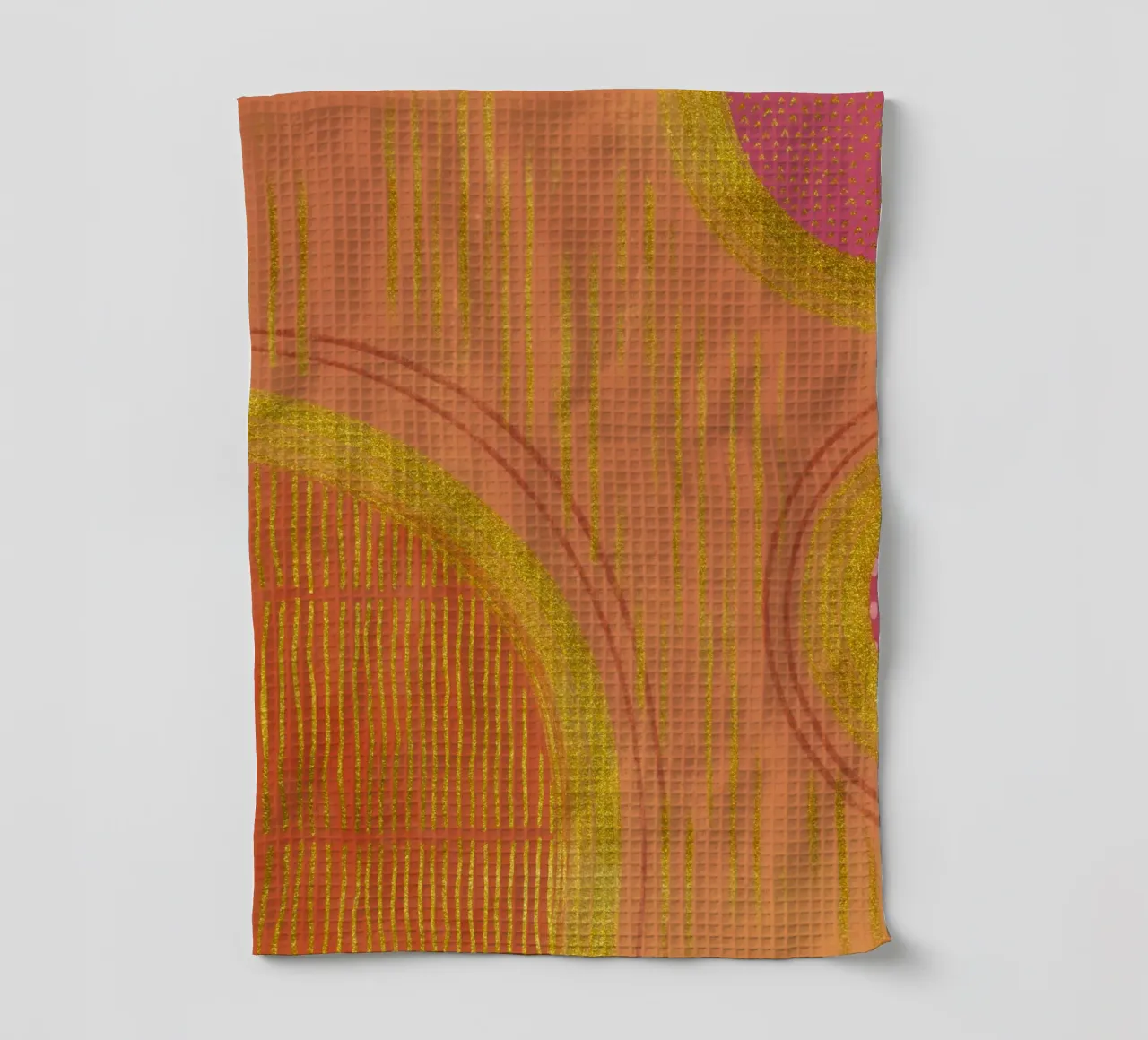 Golden Flow Warm Mixed Media Abstract torchon de Andrea Haase Modern Home