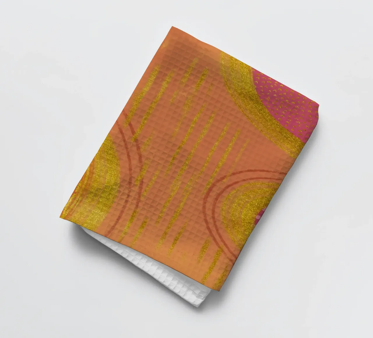 Golden Flow Warm Mixed Media Abstract torchon de Andrea Haase Modern Home