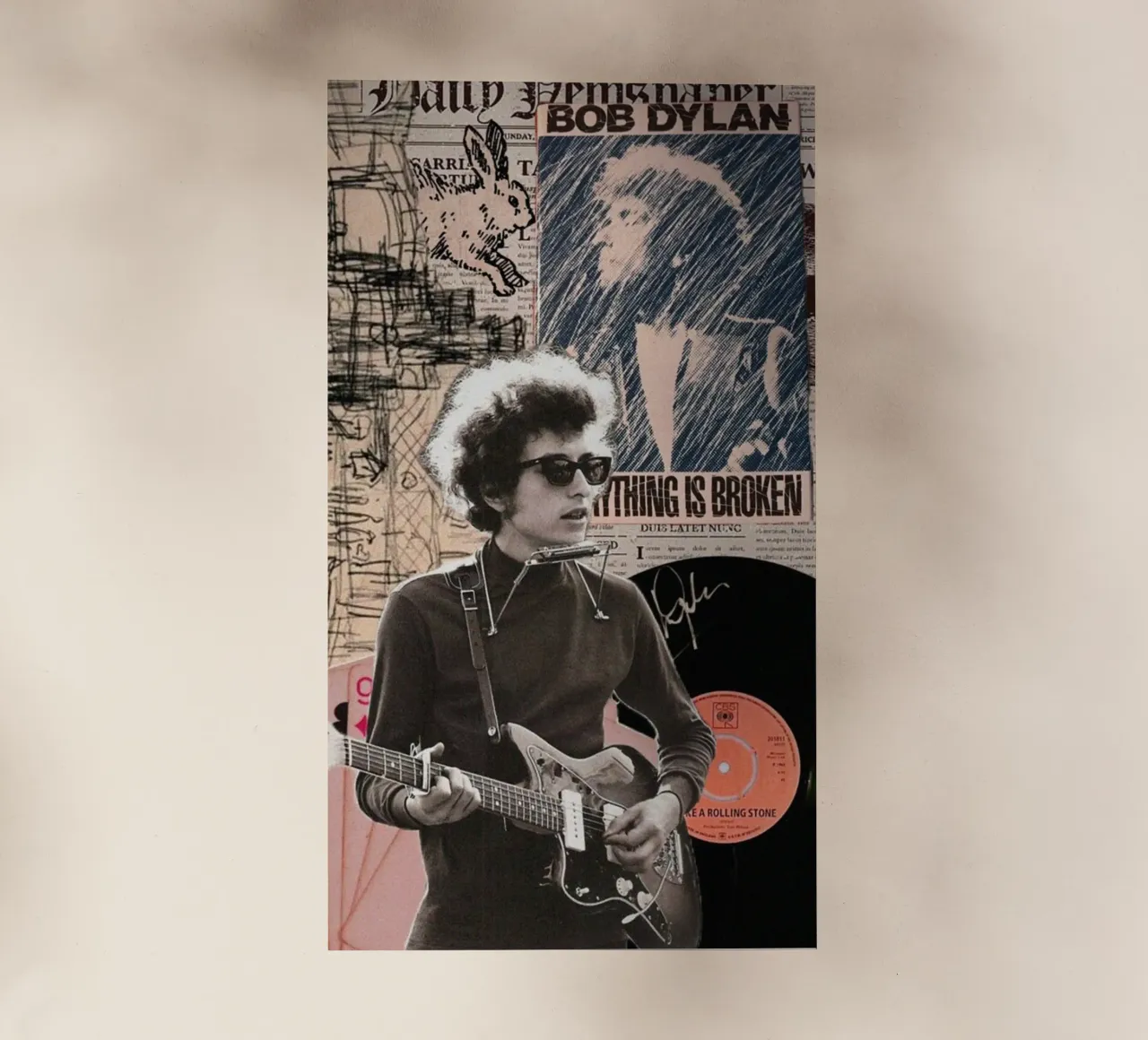 Bob Dylan dal vivo e unplugged pellicola backlit da xerico