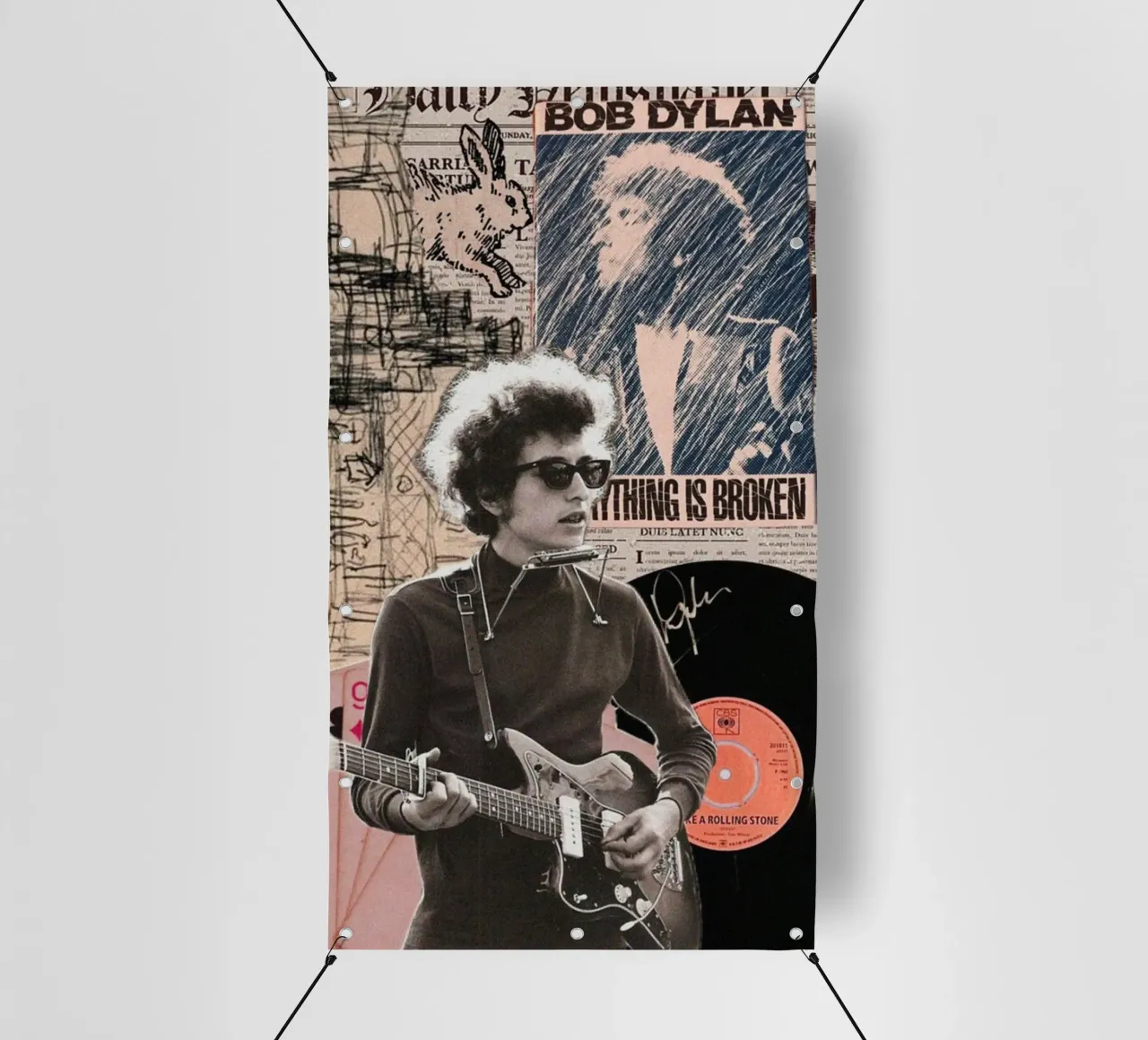 Bob Dylan dal vivo e unplugged telo in pvc da xerico