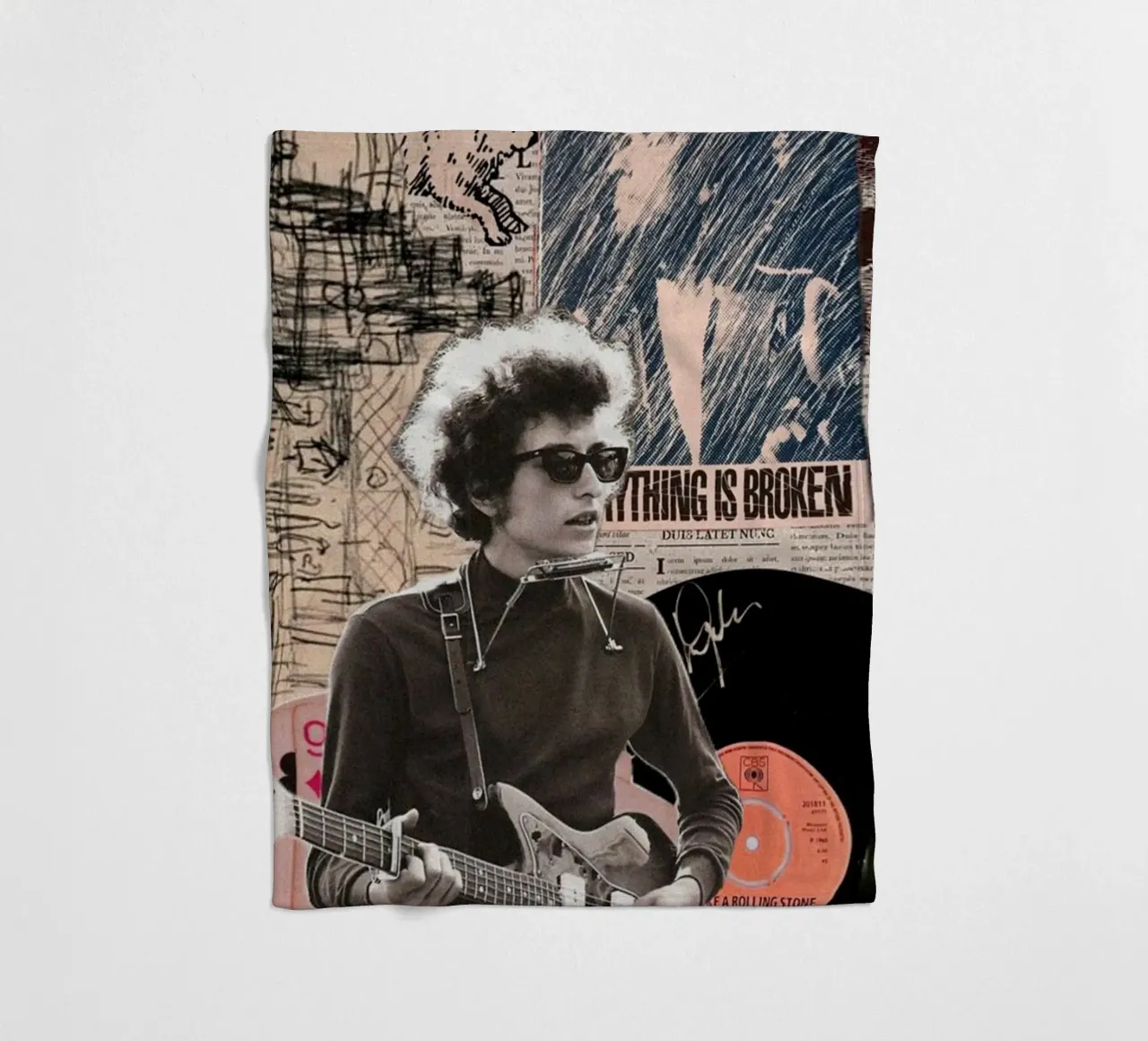Bob Dylan dal vivo e unplugged coperta in pile da xerico