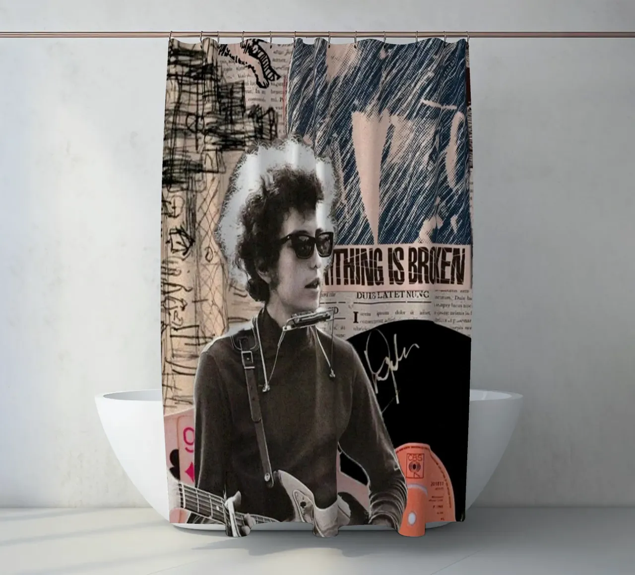 Bob Dylan dal vivo e unplugged tenda da doccia da xerico
