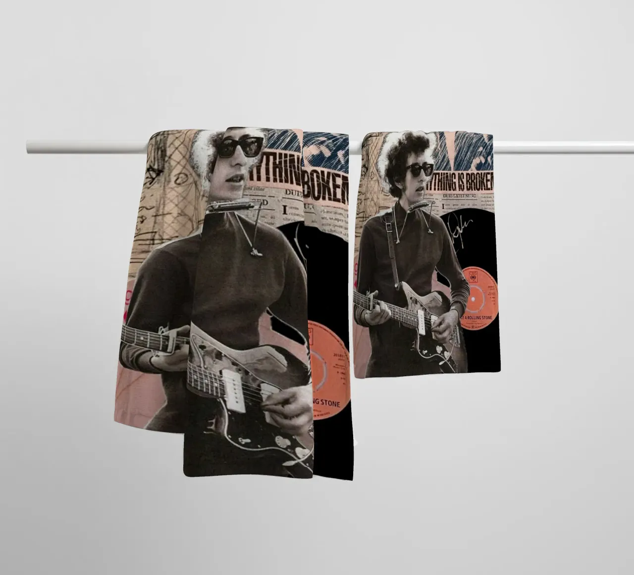 Bob Dylan Live and Unplugged towel by xerico