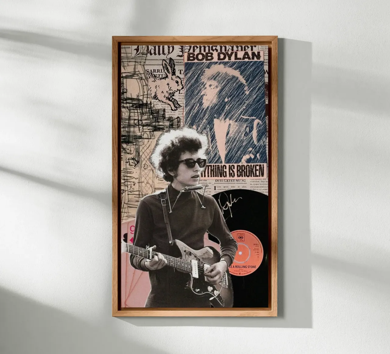 Bob Dylan dal vivo e unplugged alluminio dibond da xerico