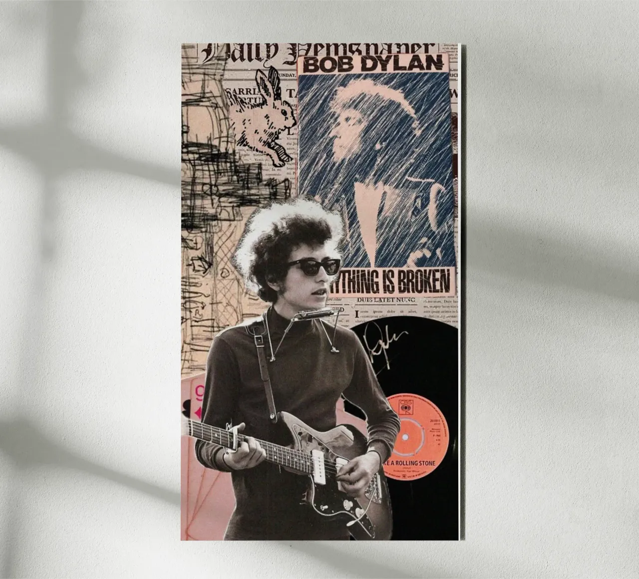 Bob Dylan dal vivo e unplugged alluminio dibond da xerico