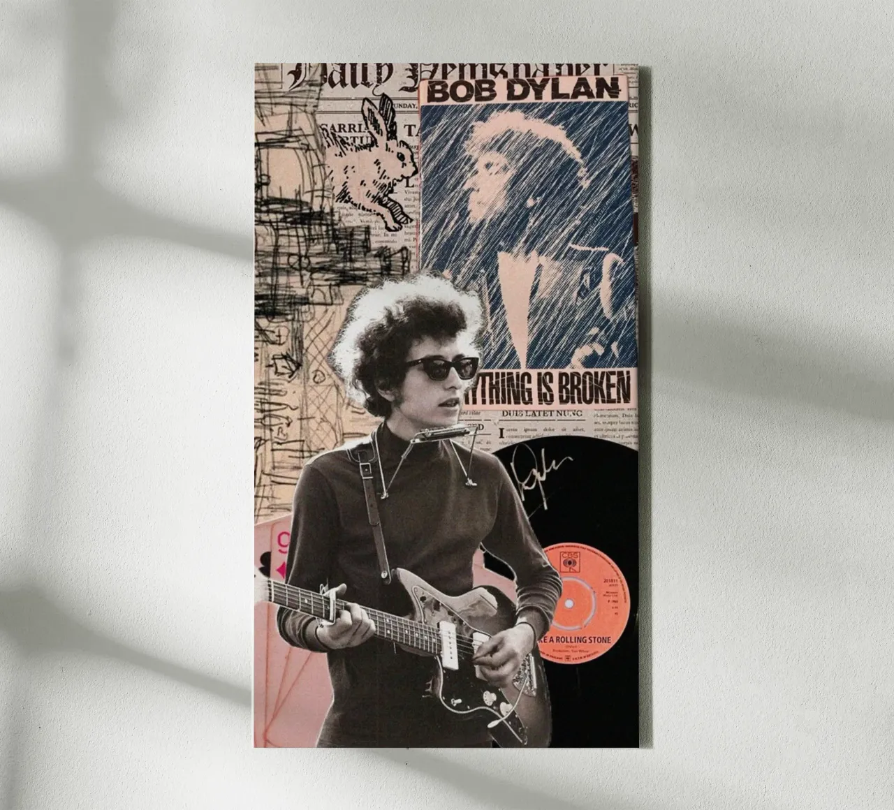Bob Dylan dal vivo e unplugged tela con Cornice a cassetta da xerico