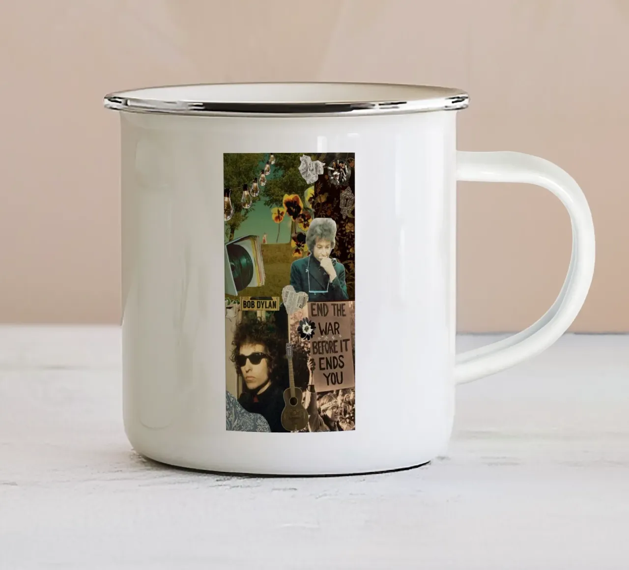 Canzoni di Bob Dylan dal vivo tazza in smalto da xerico