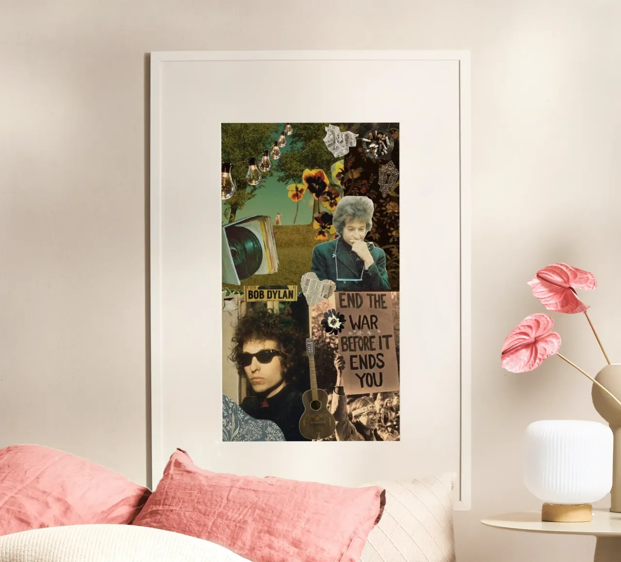 Canzoni di Bob Dylan dal vivo poster con telaio in alluminio da xerico
