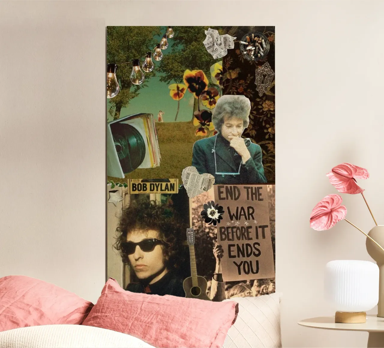 Canzoni di Bob Dylan dal vivo poster con telaio in alluminio da xerico