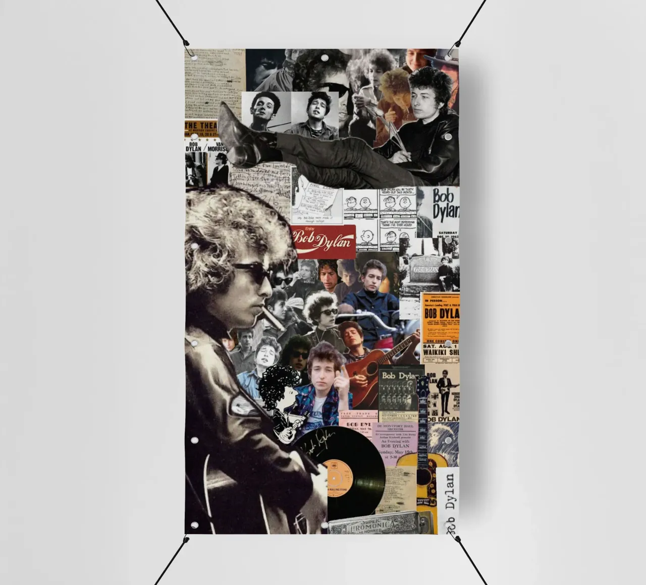 Bob Dylan sul palco telo in pvc da xerico