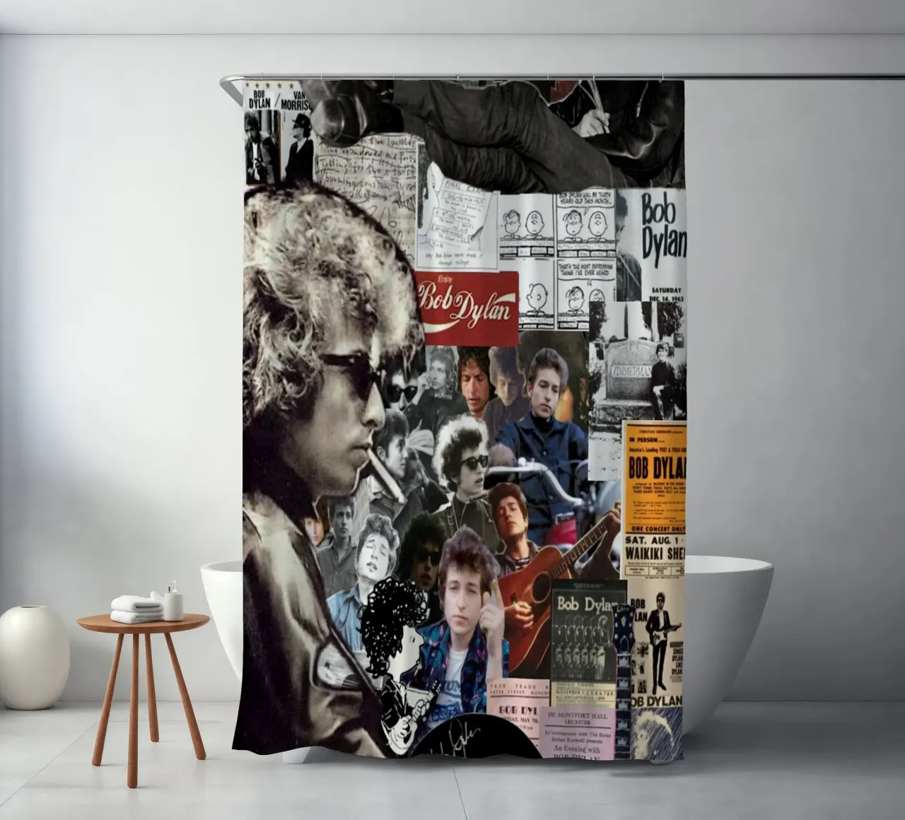 Bob Dylan sul palco tenda da doccia da xerico