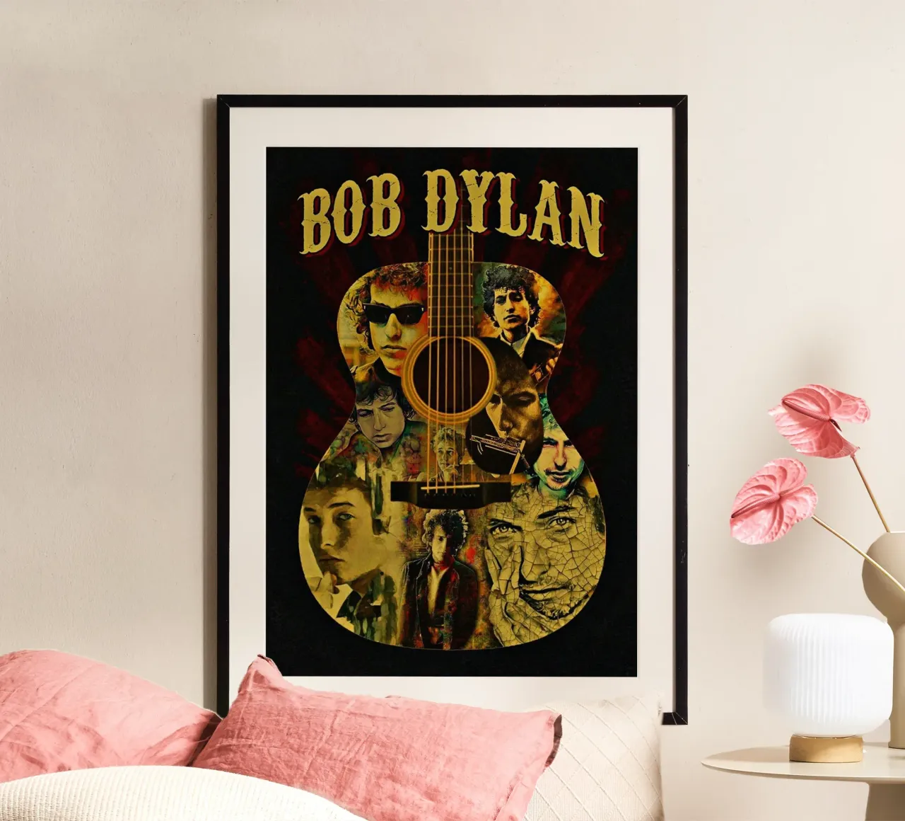 Cronache dal vivo di Bob Dylan poster con telaio in legno da xerico