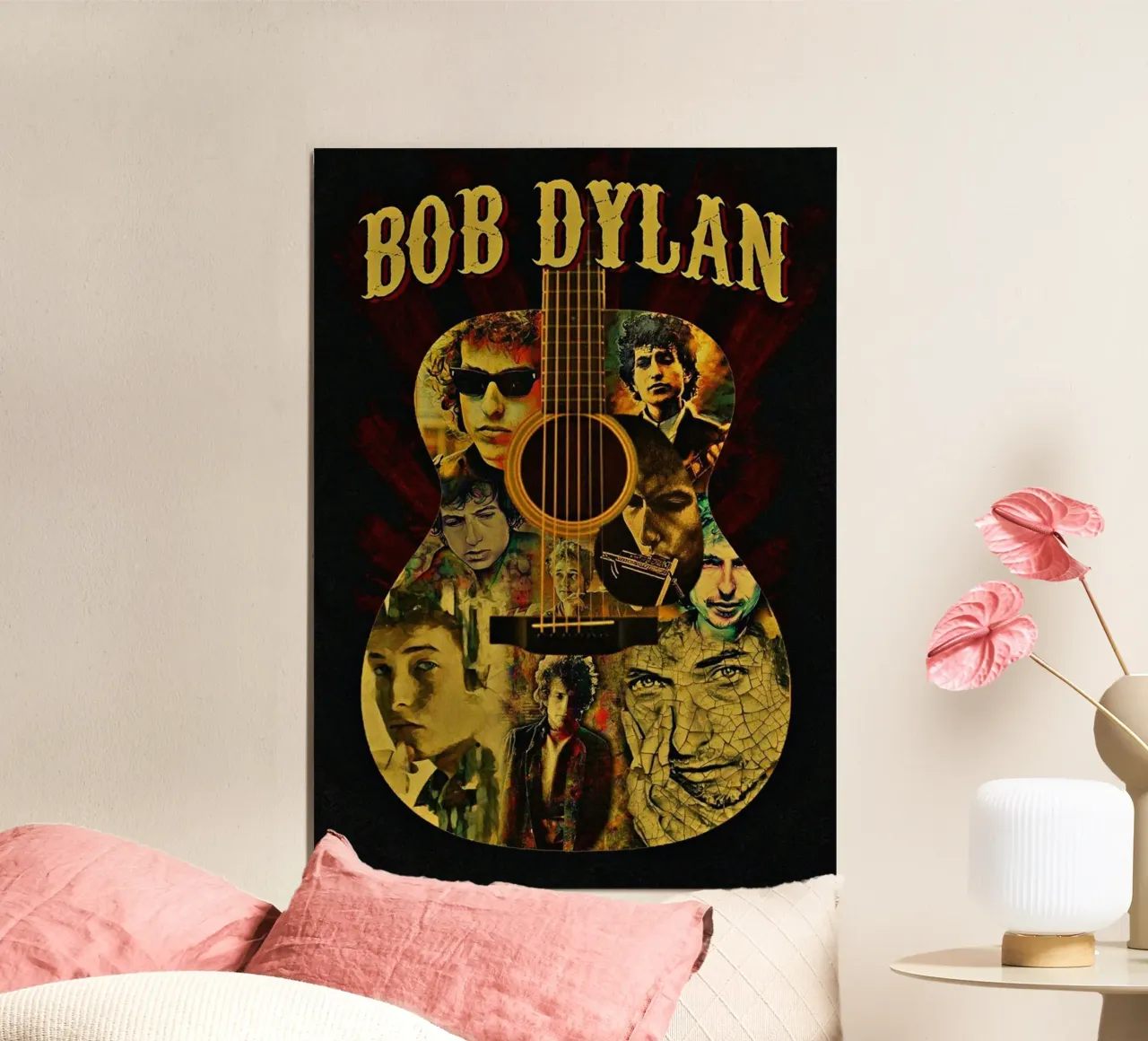Cronache dal vivo di Bob Dylan poster con telaio in legno da xerico