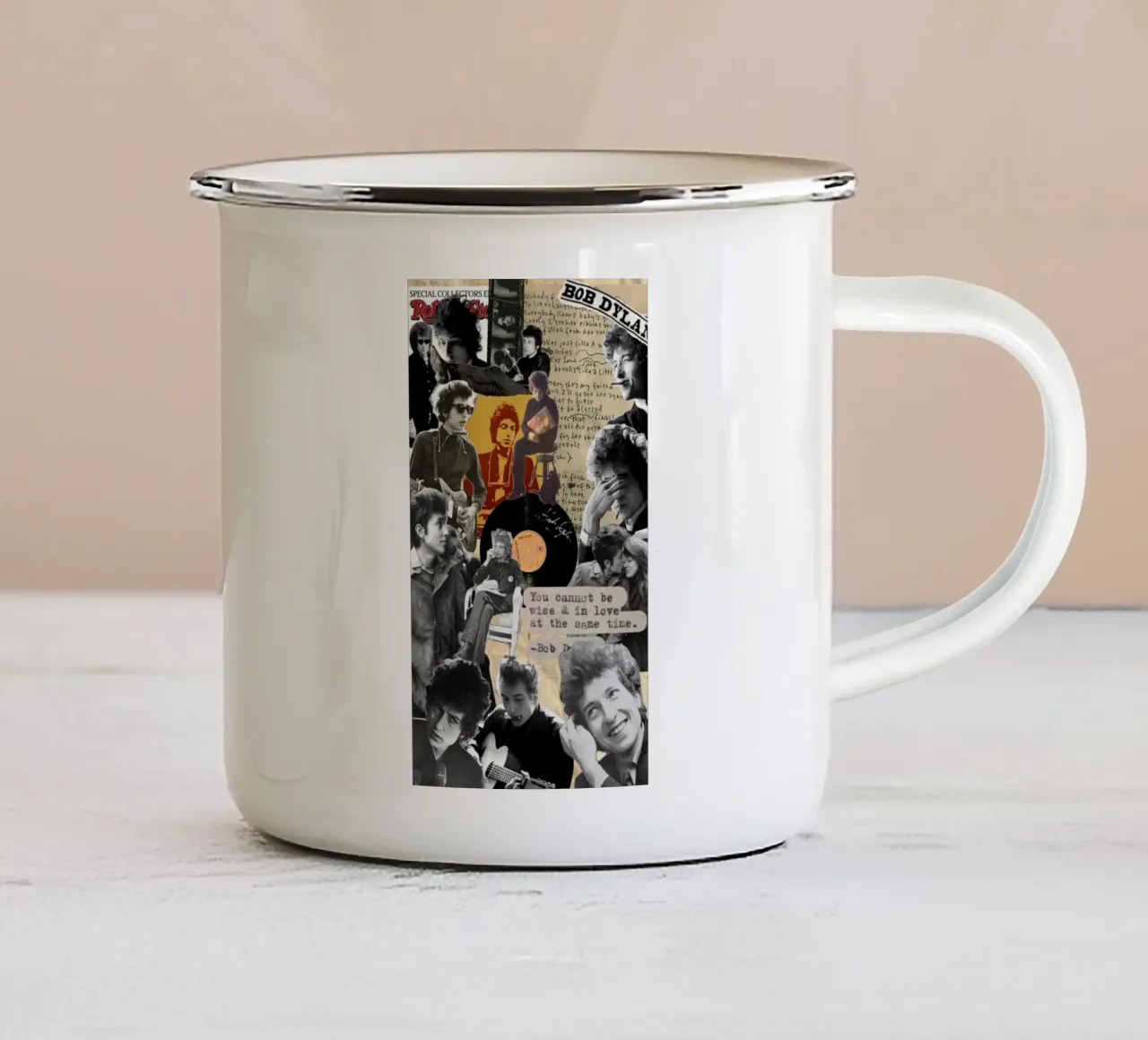 Bob Dylan Sogni elettrici tazza in smalto da xerico