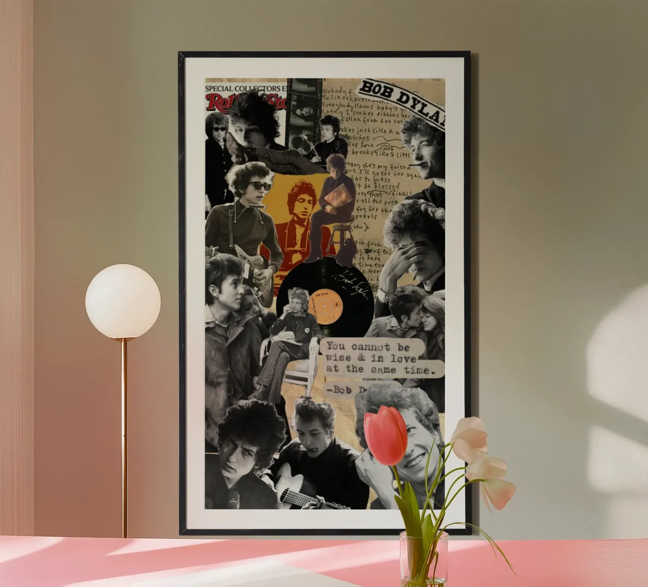 Bob Dylan Sogni elettrici poster con telaio in alluminio da xerico