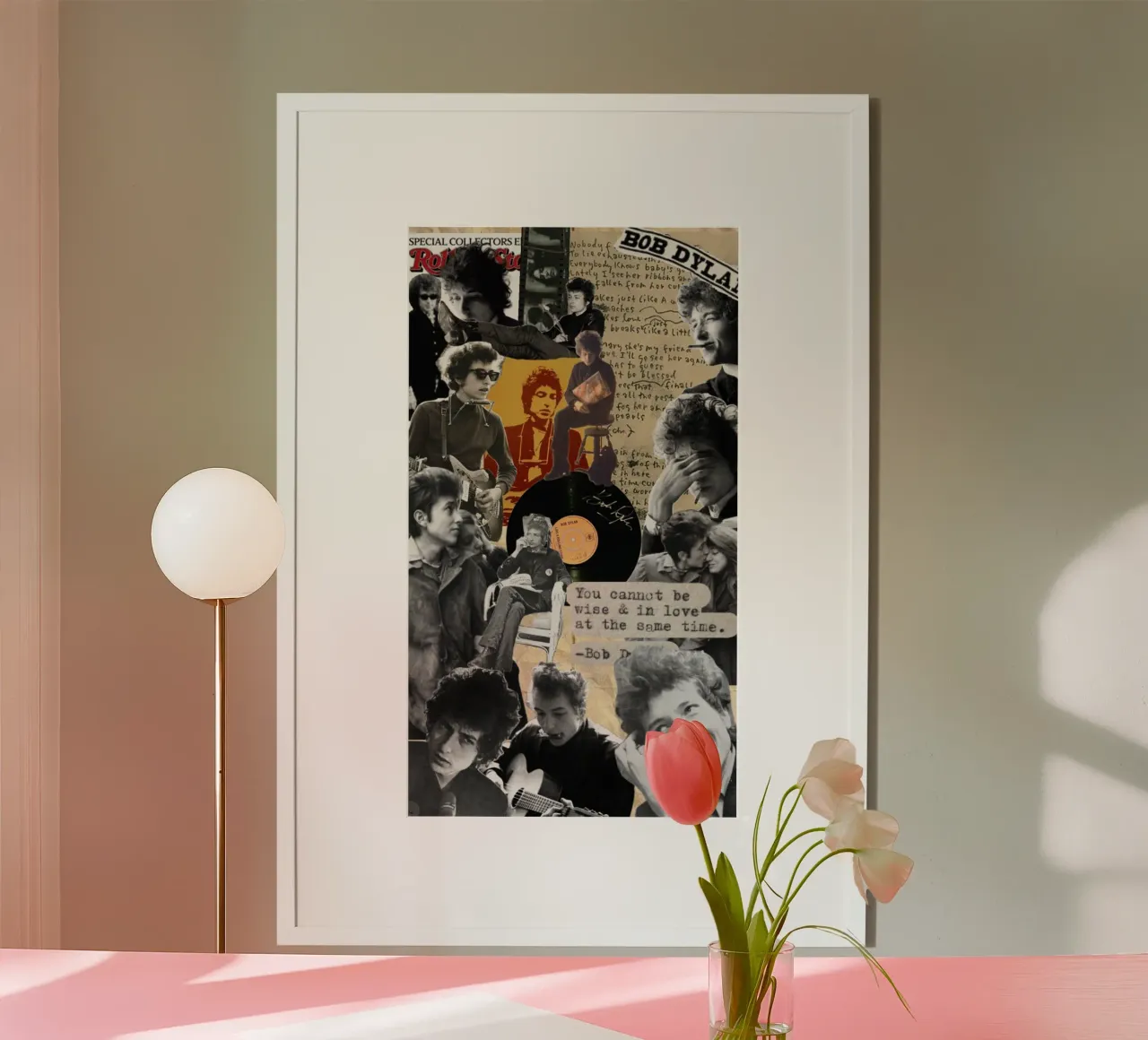 Bob Dylan Sogni elettrici poster con telaio in alluminio da xerico