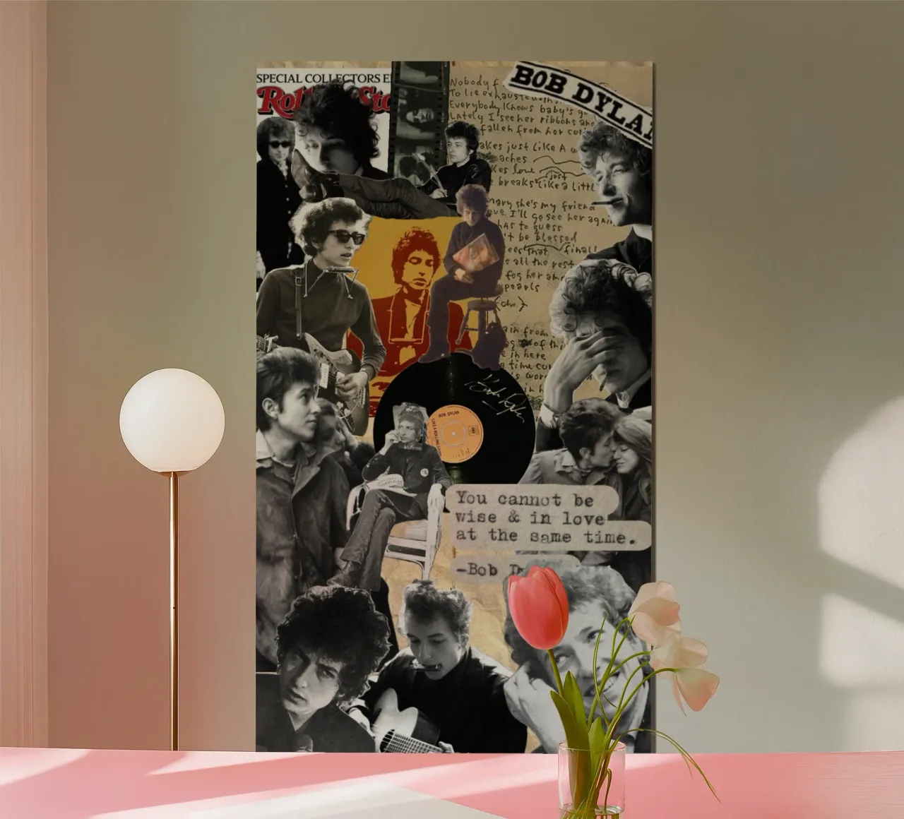 Bob Dylan Sogni elettrici poster con telaio in alluminio da xerico