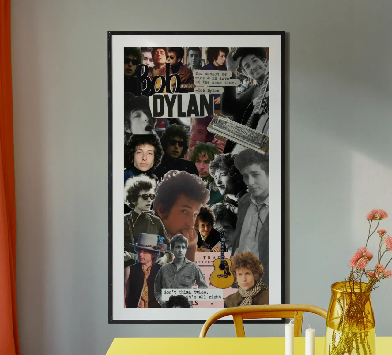 Il leggendario spettacolo di Bob Dylan poster con telaio in plastica da xerico