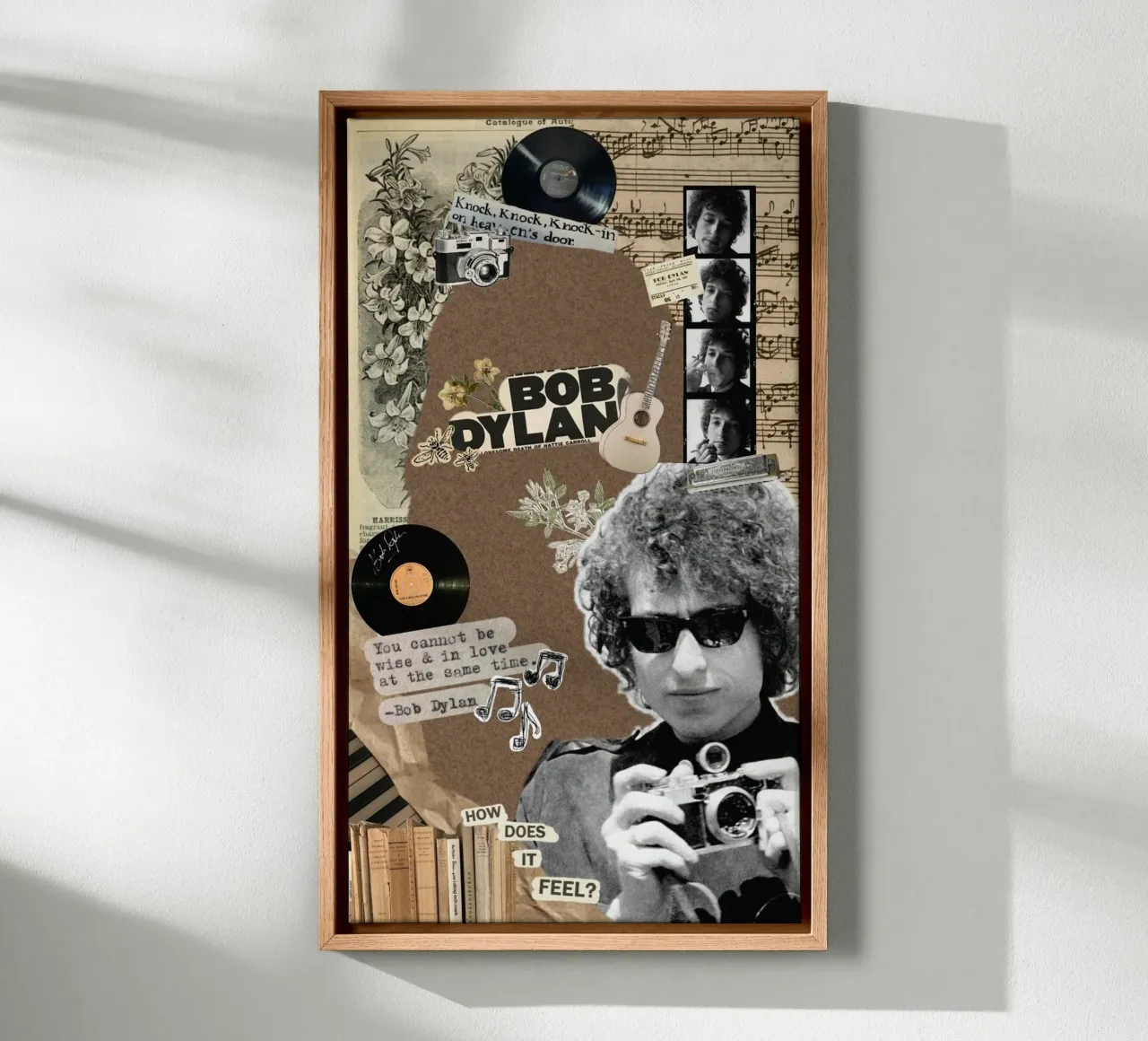 Una notte intima con Bob Dylan tela con Cornice a cassetta da xerico