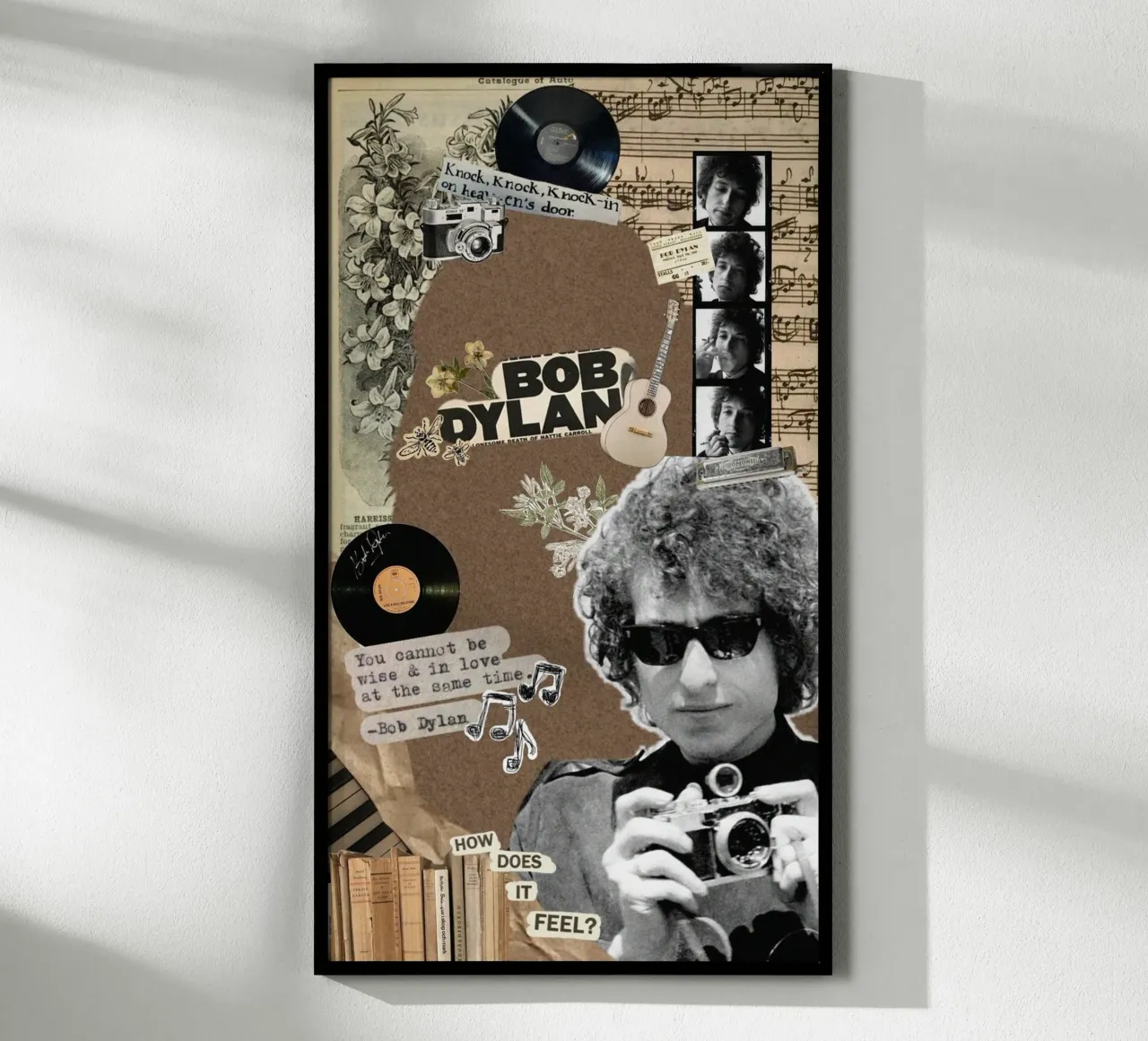 Una notte intima con Bob Dylan poster con telaio in legno da xerico
