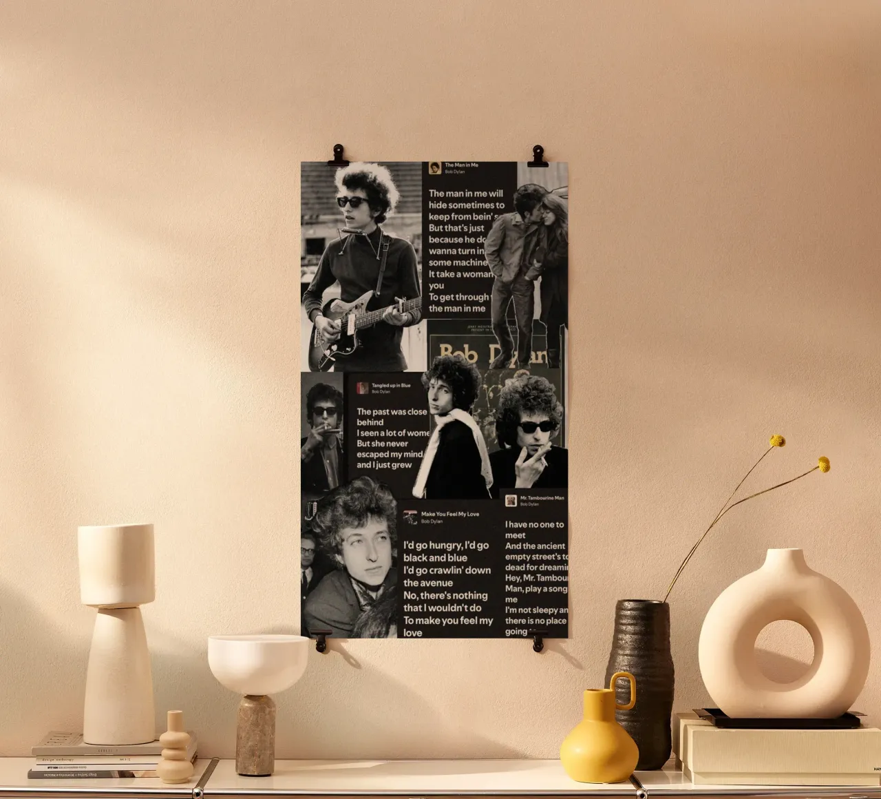 La strada con Dylan poster con telaio in alluminio da xerico