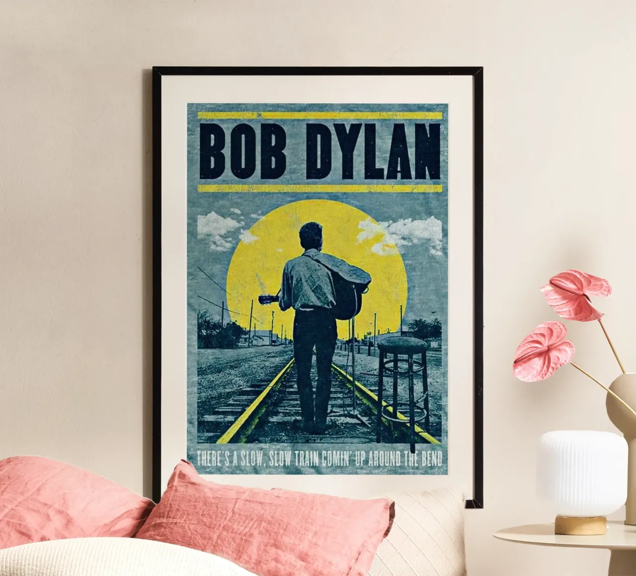 Il tour di Bob Dylan senza tempo poster con telaio in plastica da xerico
