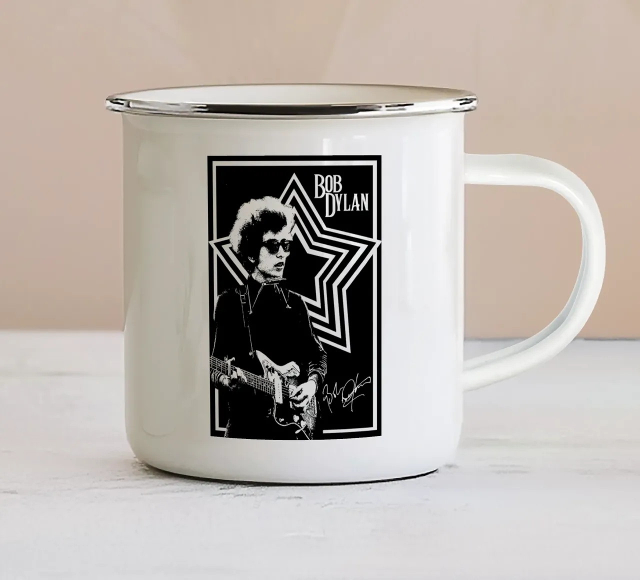Una notte con Bob Dylan tazza in smalto da xerico
