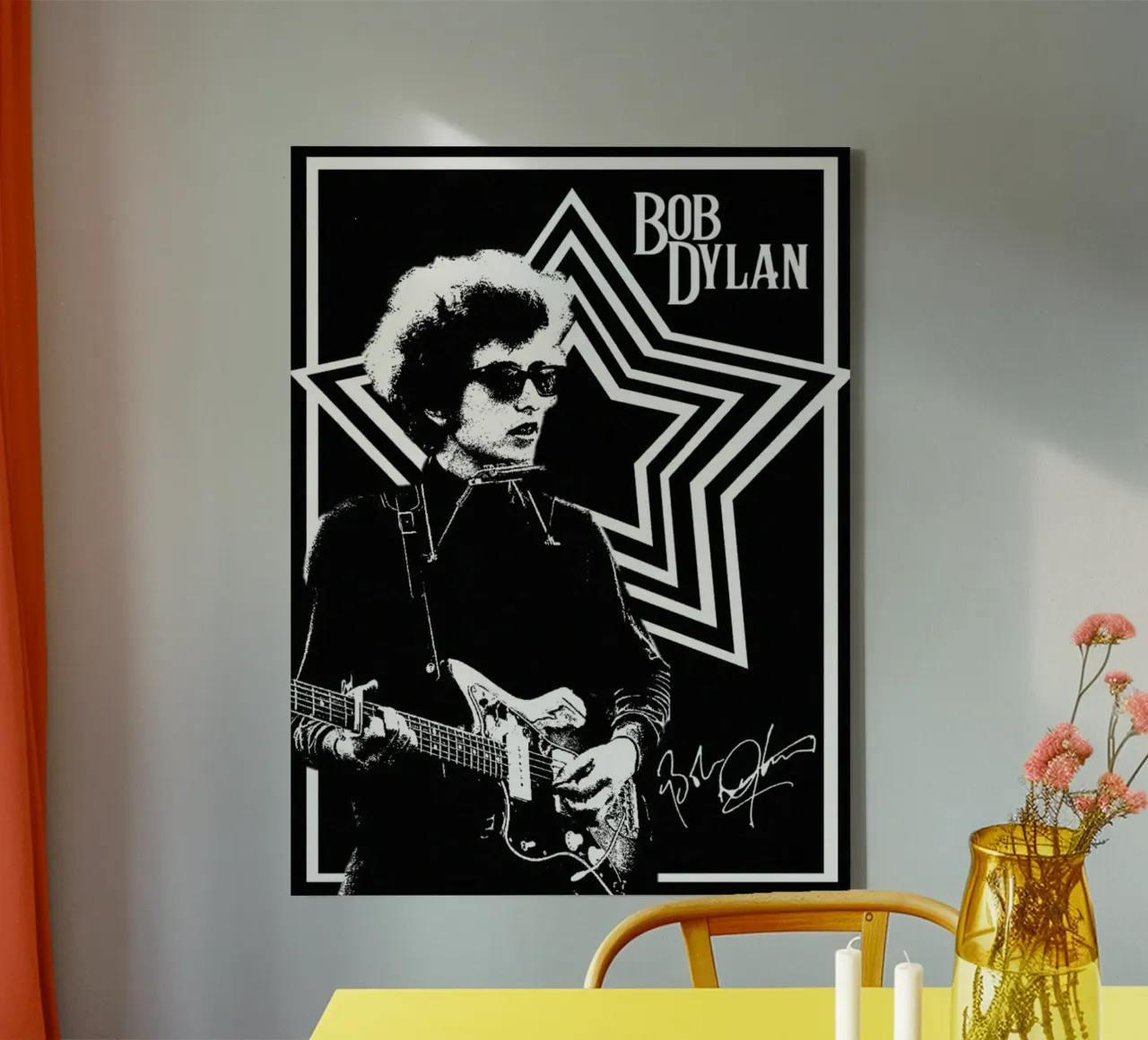 Una notte con Bob Dylan tela con Cornice a cassetta da xerico