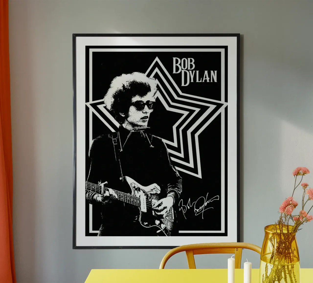 Una notte con Bob Dylan poster con telaio in legno da xerico