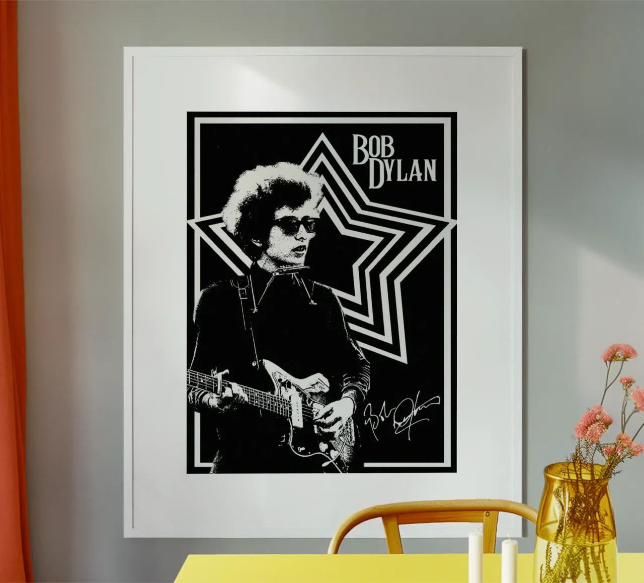 Una notte con Bob Dylan poster con telaio in legno da xerico
