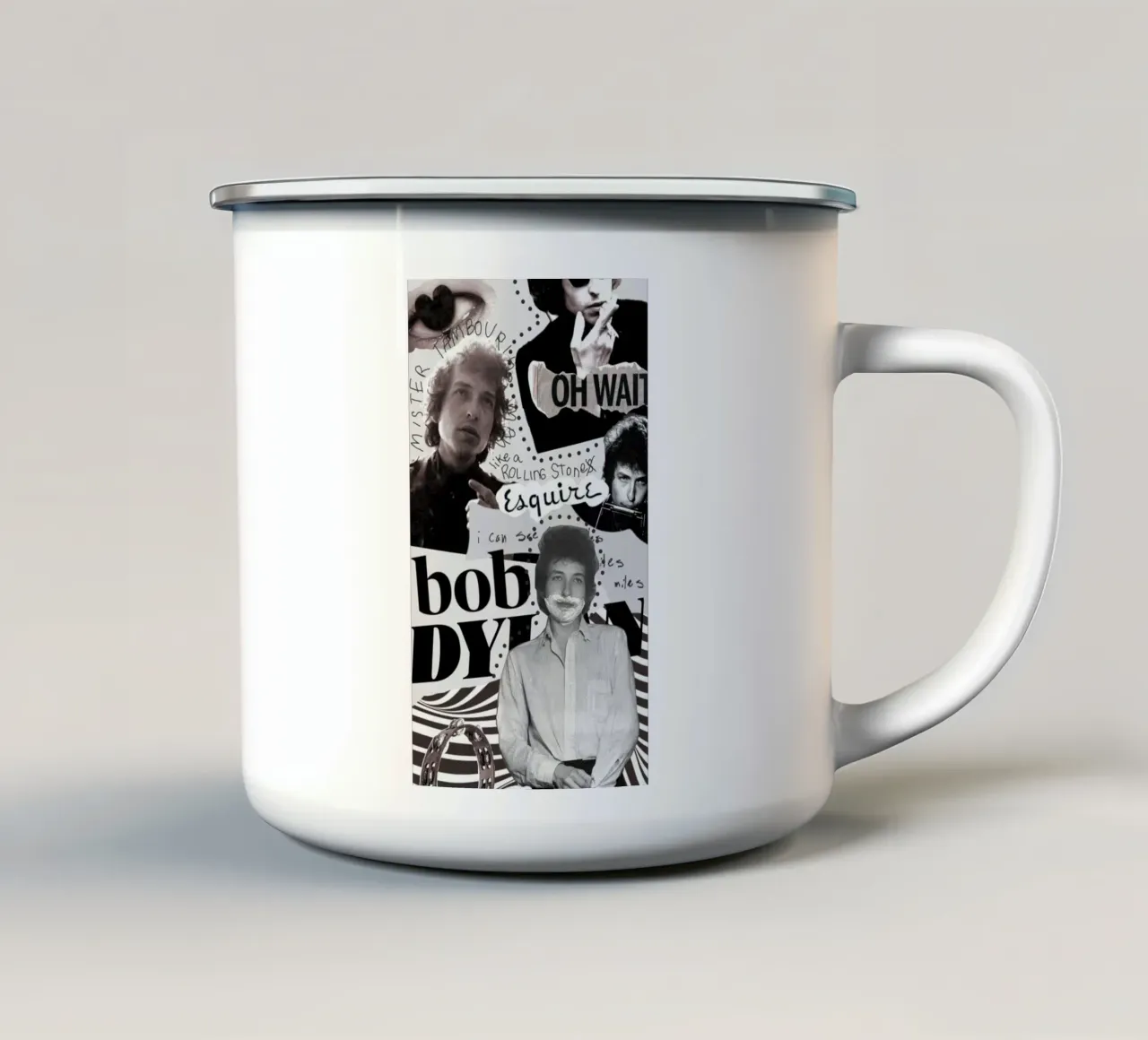 La poesia di Bob Dylan tazza in smalto da xerico