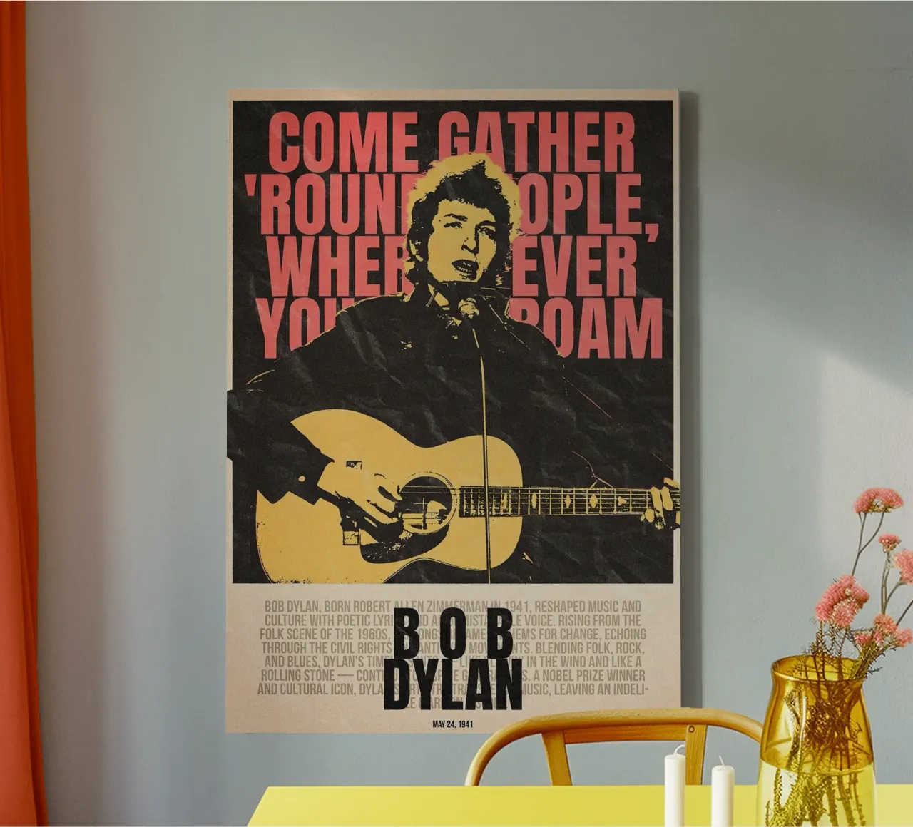 Bob Dylan Verhaal in Liedjes canvas met Baklijst van xerico