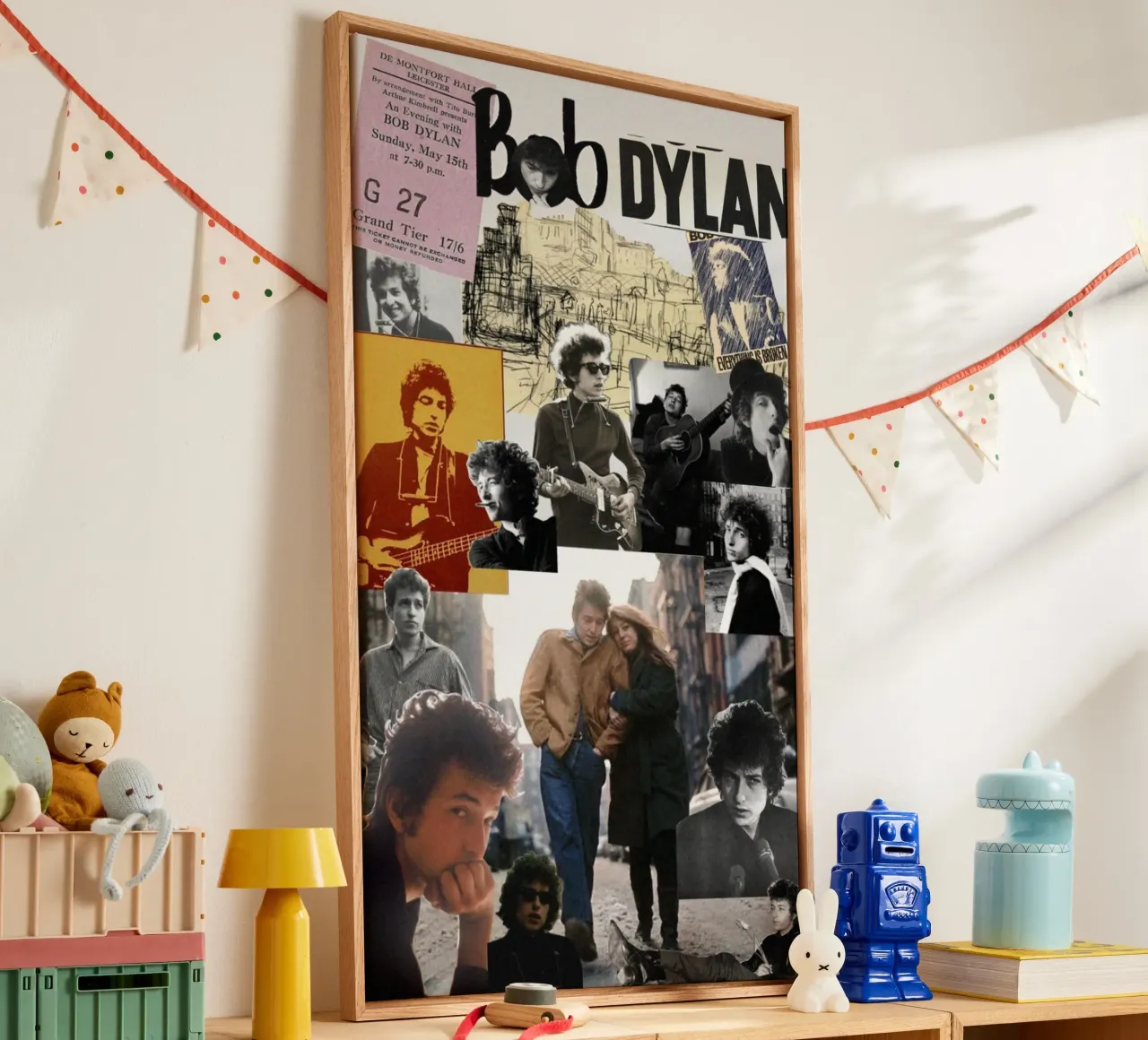 Bob Dylan dal vivo in concerto tela con Cornice a cassetta da xerico