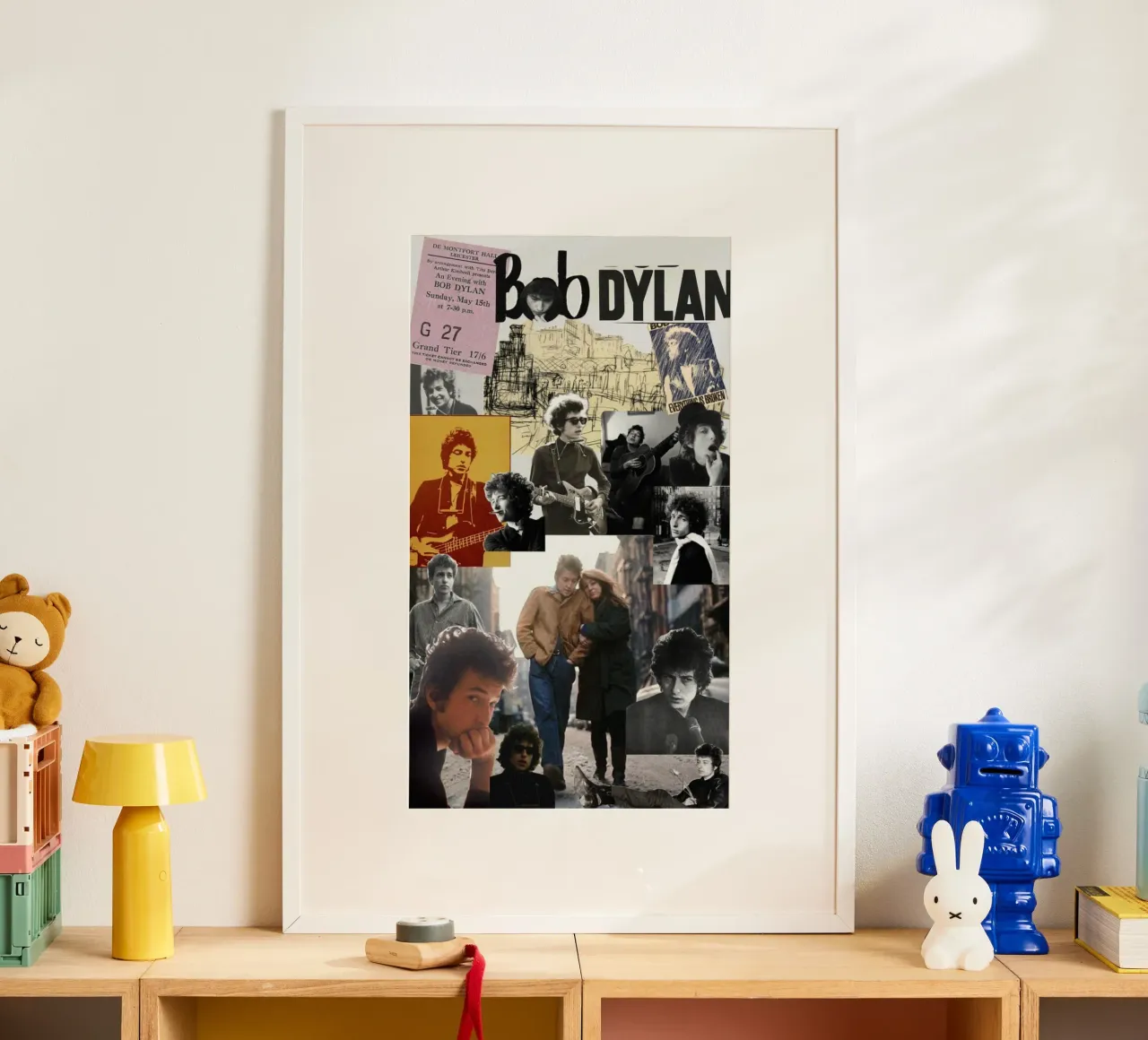 Bob Dylan dal vivo in concerto poster con telaio in alluminio da xerico