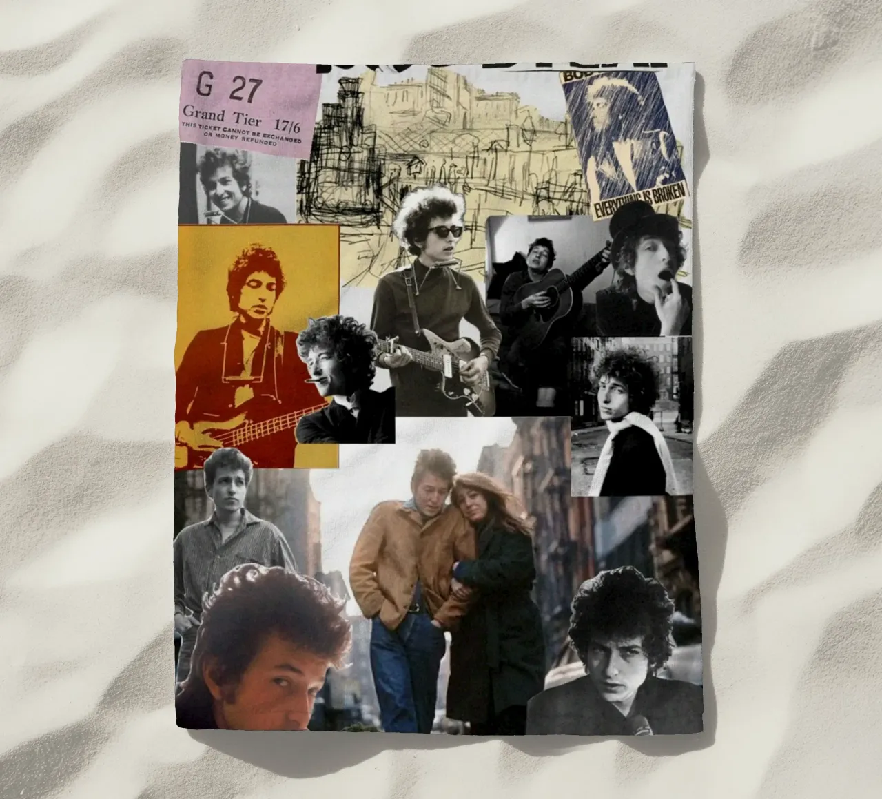 Bob Dylan dal vivo in concerto telo mare da xerico