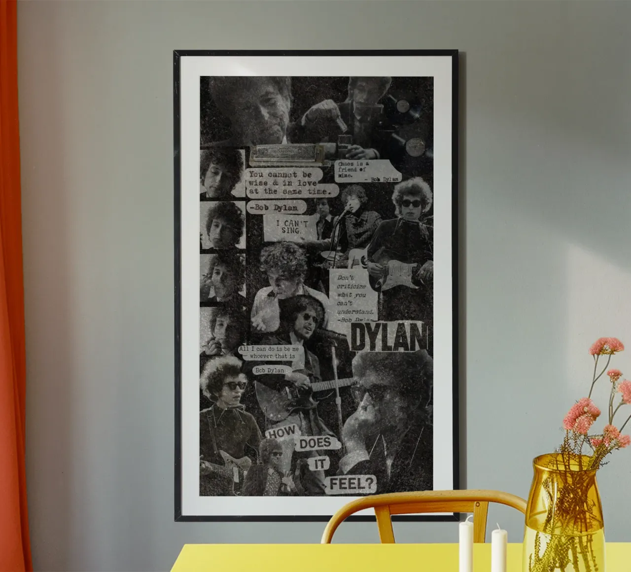 Bob Dylan Sogni elettrici poster con telaio in plastica da xerico