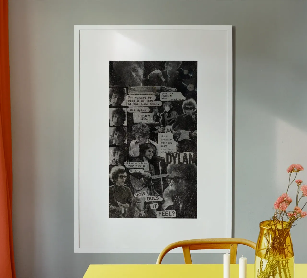 Bob Dylan Sogni elettrici poster con telaio in plastica da xerico