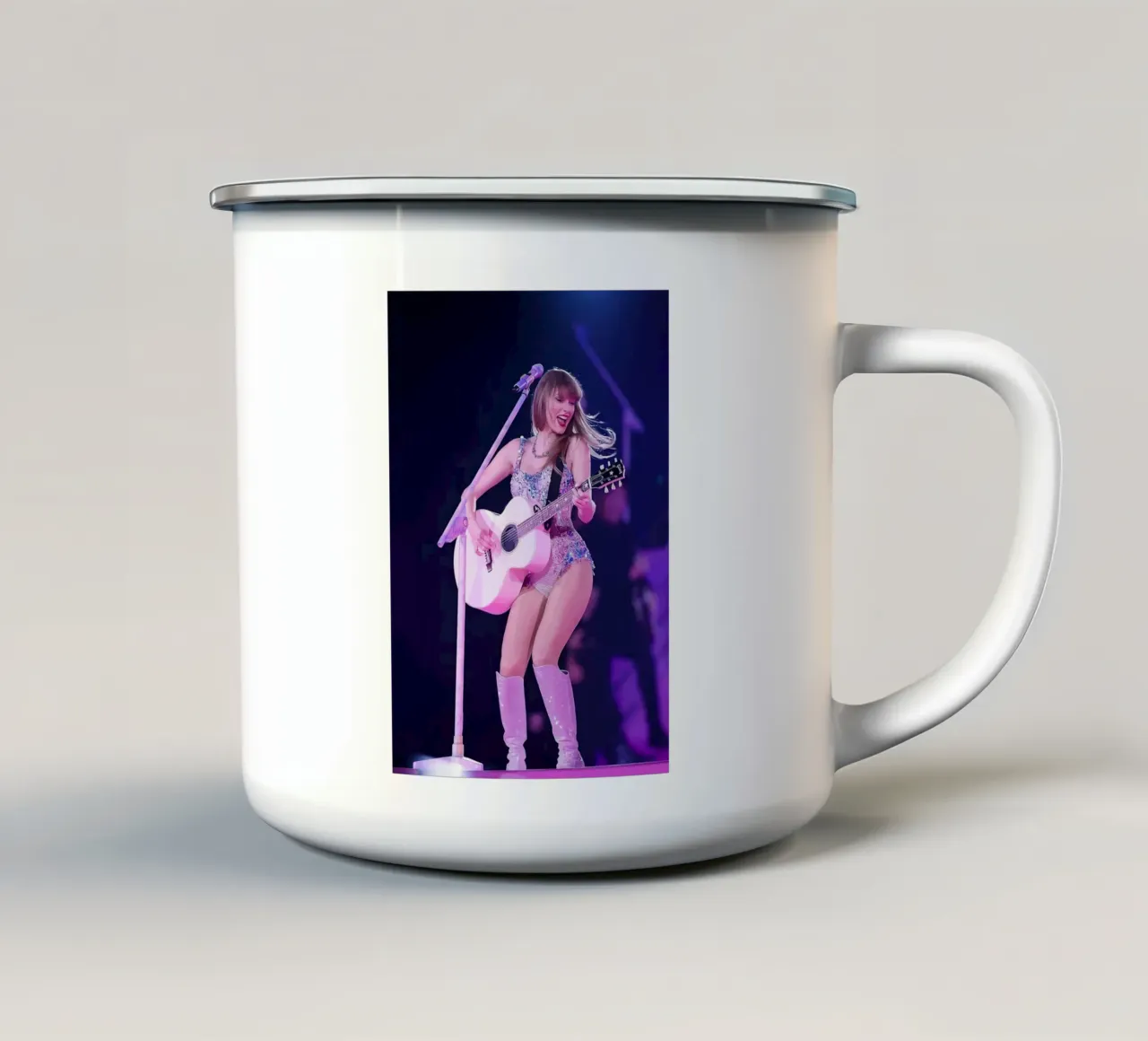 Taylor Swift and the Art of Storytelling Through Song enamel mug by dfgtfdt