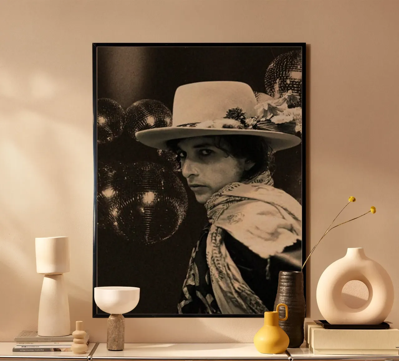 Canzoni di Bob Dylan poster con telaio in plastica da xerico