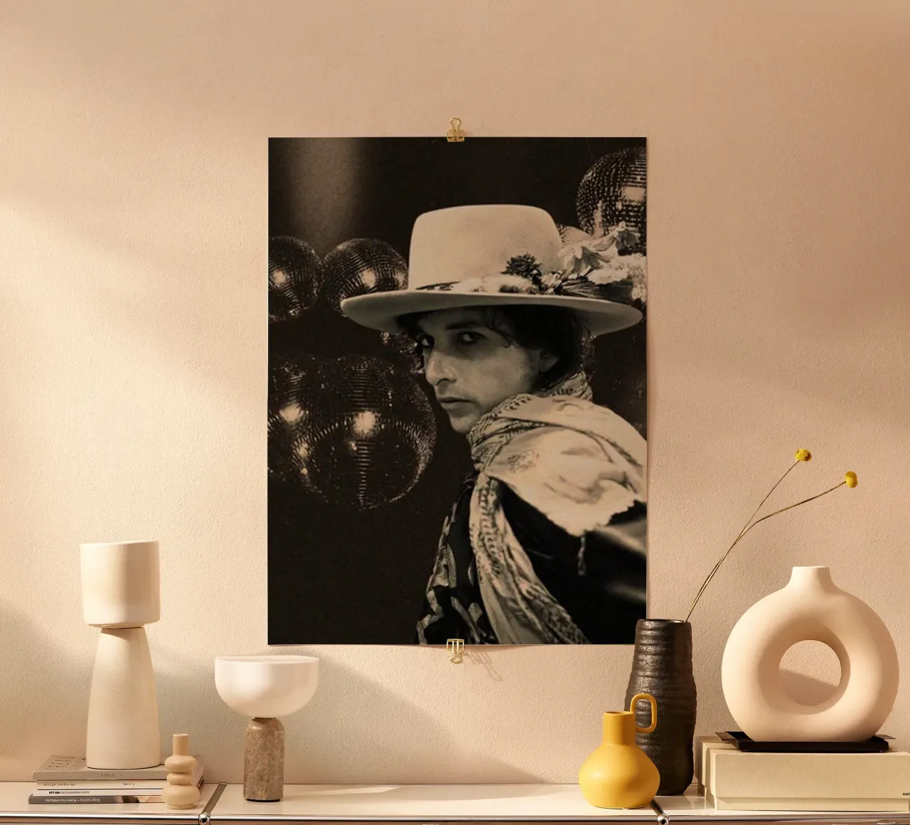Canzoni di Bob Dylan poster con telaio in plastica da xerico