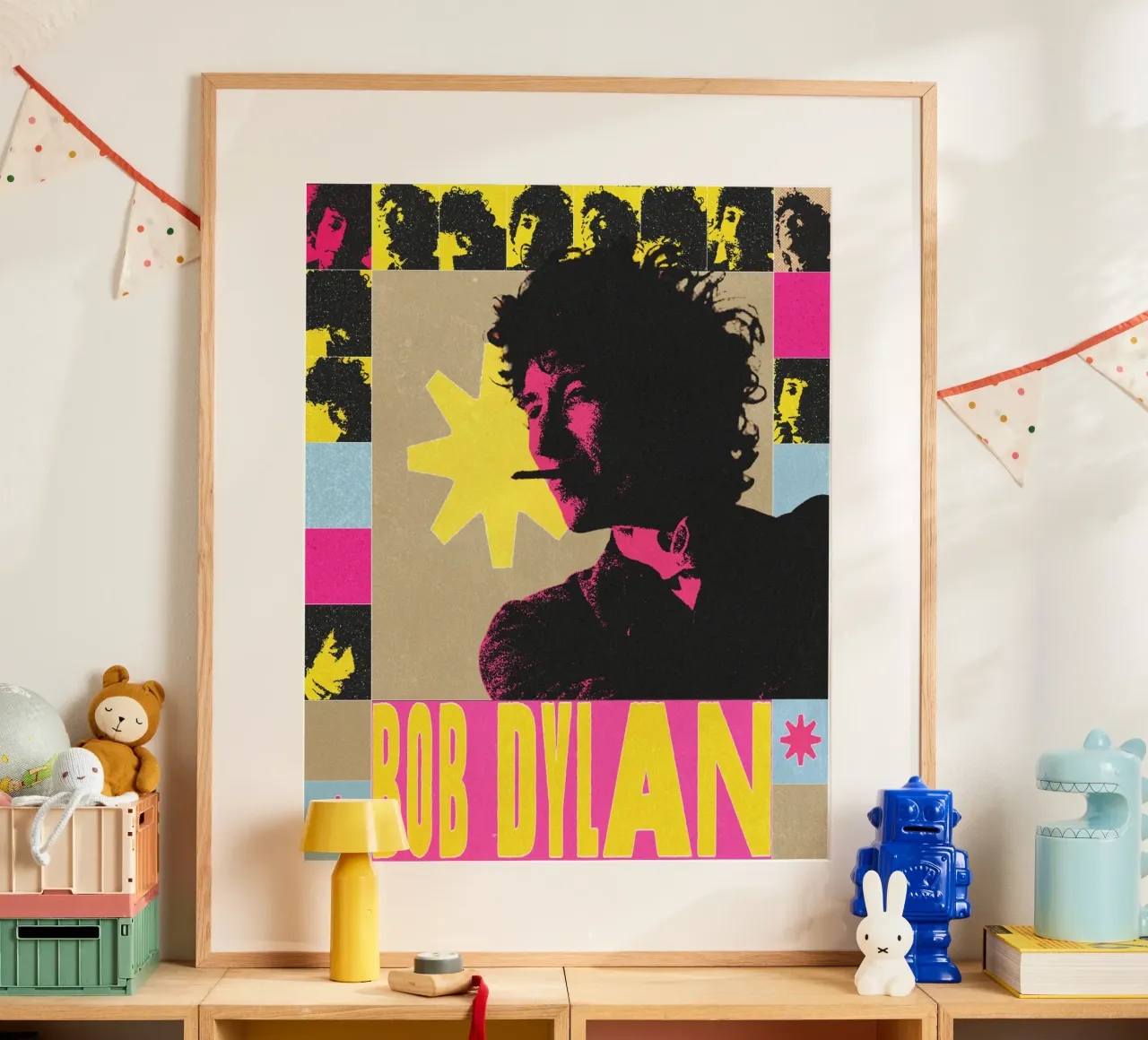 Storie dal vivo di Bob Dylan poster con telaio in alluminio da xerico