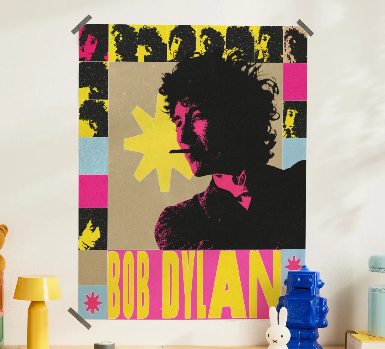 Storie dal vivo di Bob Dylan poster con telaio in alluminio da xerico