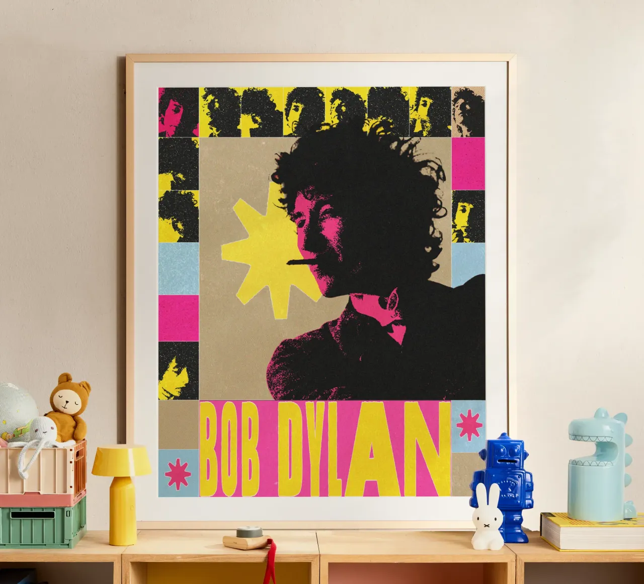 Storie dal vivo di Bob Dylan poster con telaio in alluminio da xerico