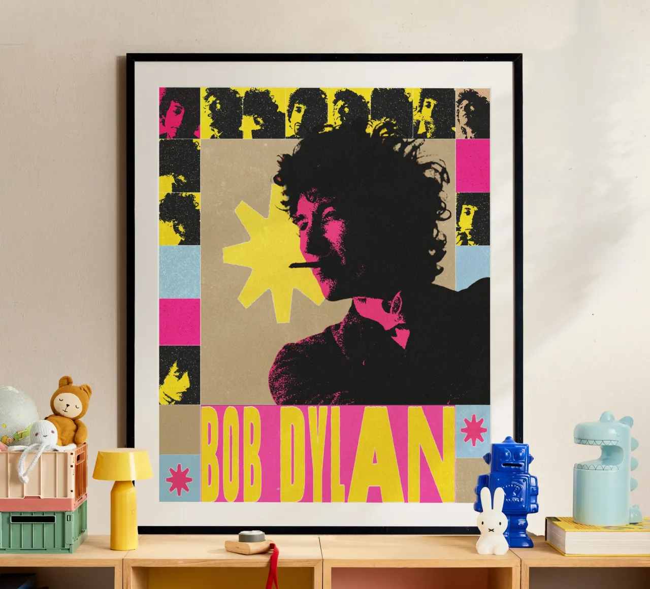 Storie dal vivo di Bob Dylan poster con telaio in alluminio da xerico