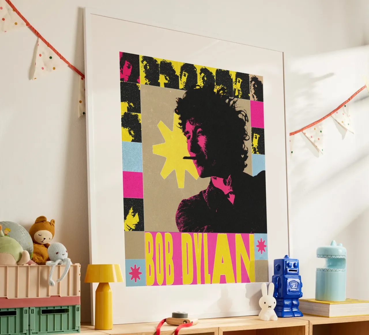 Storie dal vivo di Bob Dylan poster con telaio in alluminio da xerico