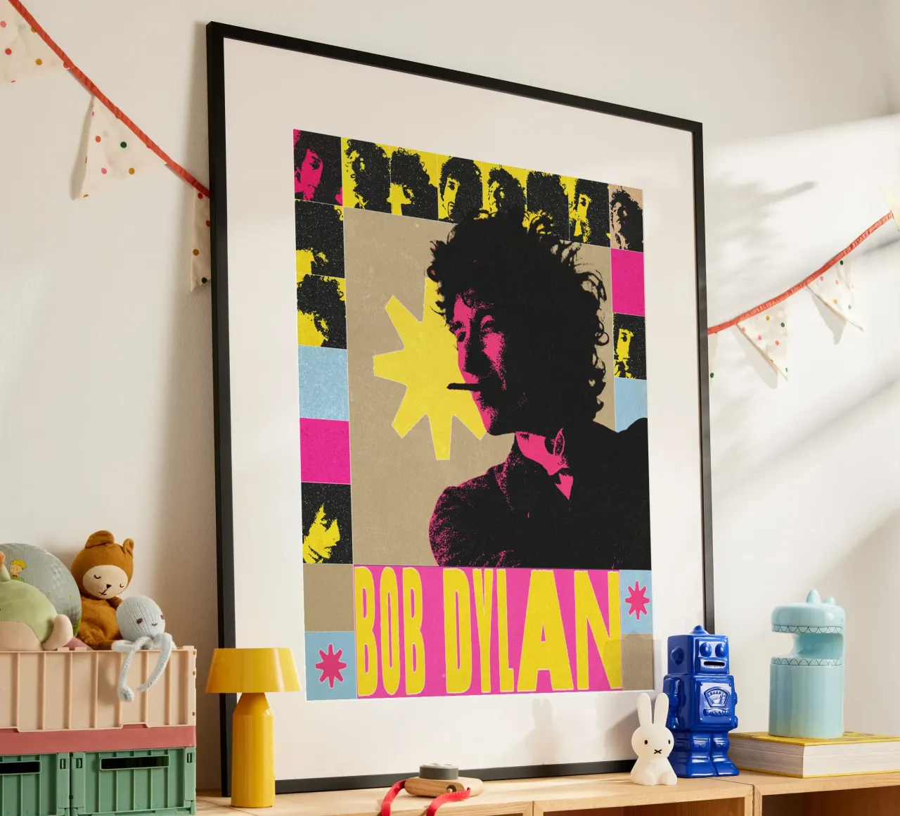 Storie dal vivo di Bob Dylan poster con telaio in alluminio da xerico
