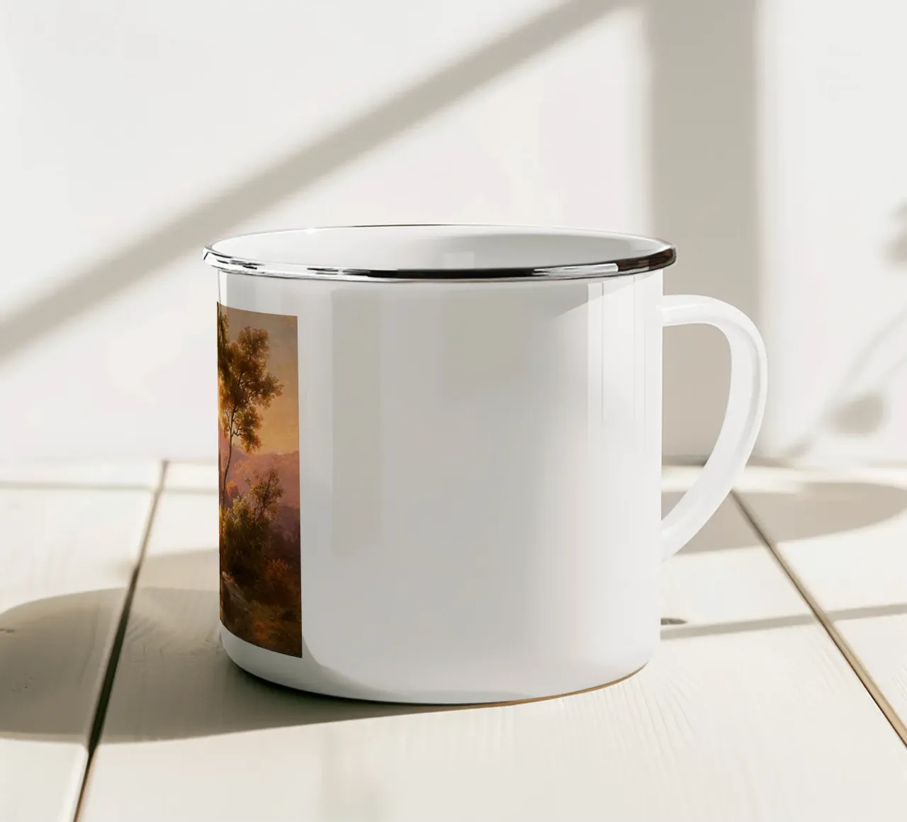 crepuscolo silenzioso tazza in smalto da pleceng shope