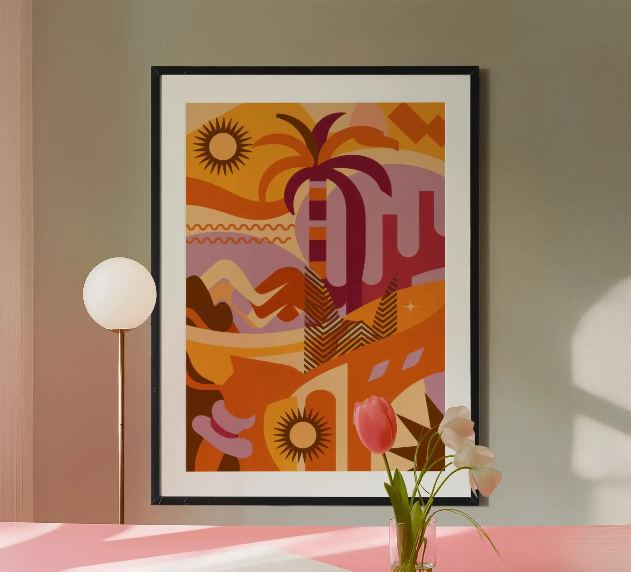 Ondata di calore estivo astratto poster con telaio in plastica da Autumn Season