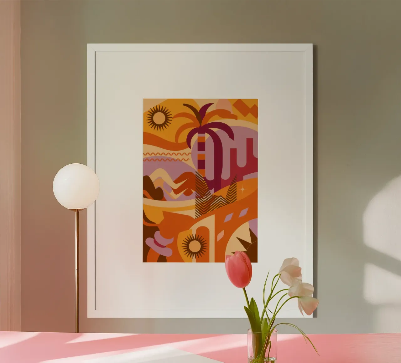 Ondata di calore estivo astratto poster con telaio in plastica da Autumn Season